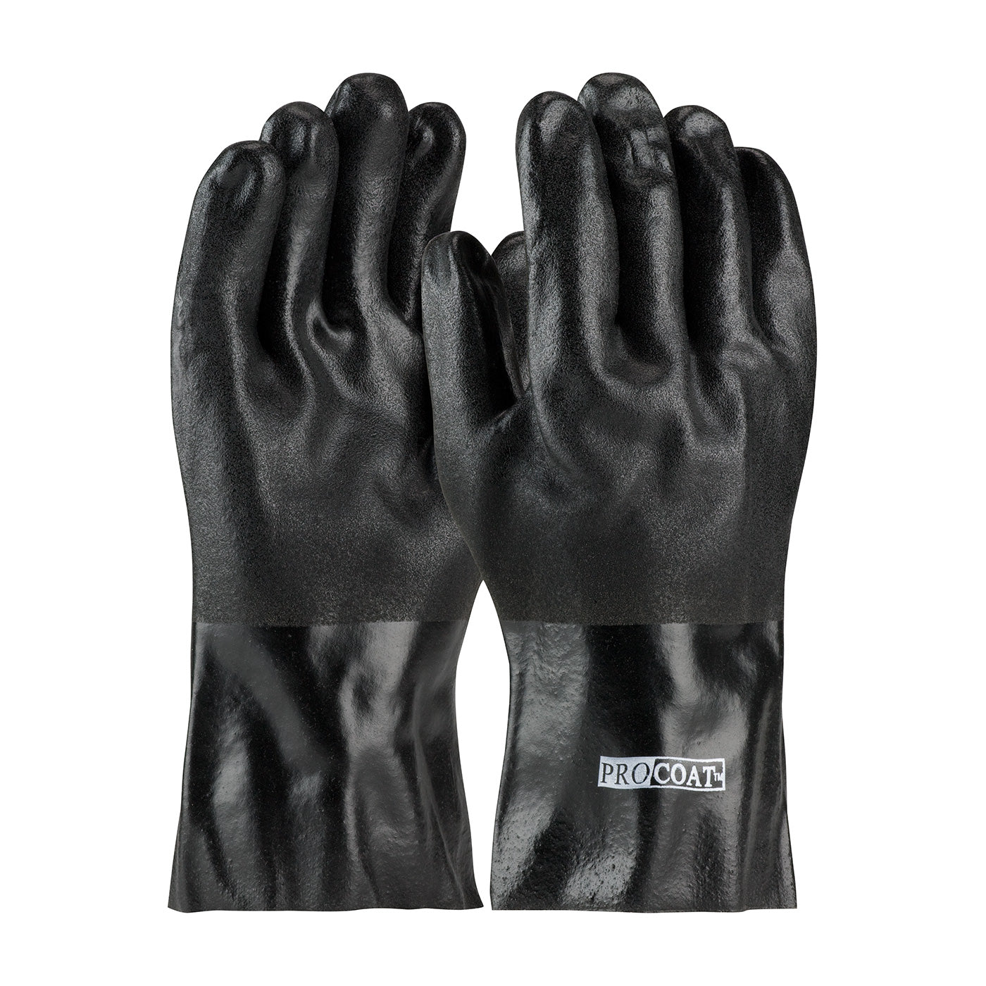 PIP 58-8230DD Chemical Resistant Gloves PVC Sandy Finish Black