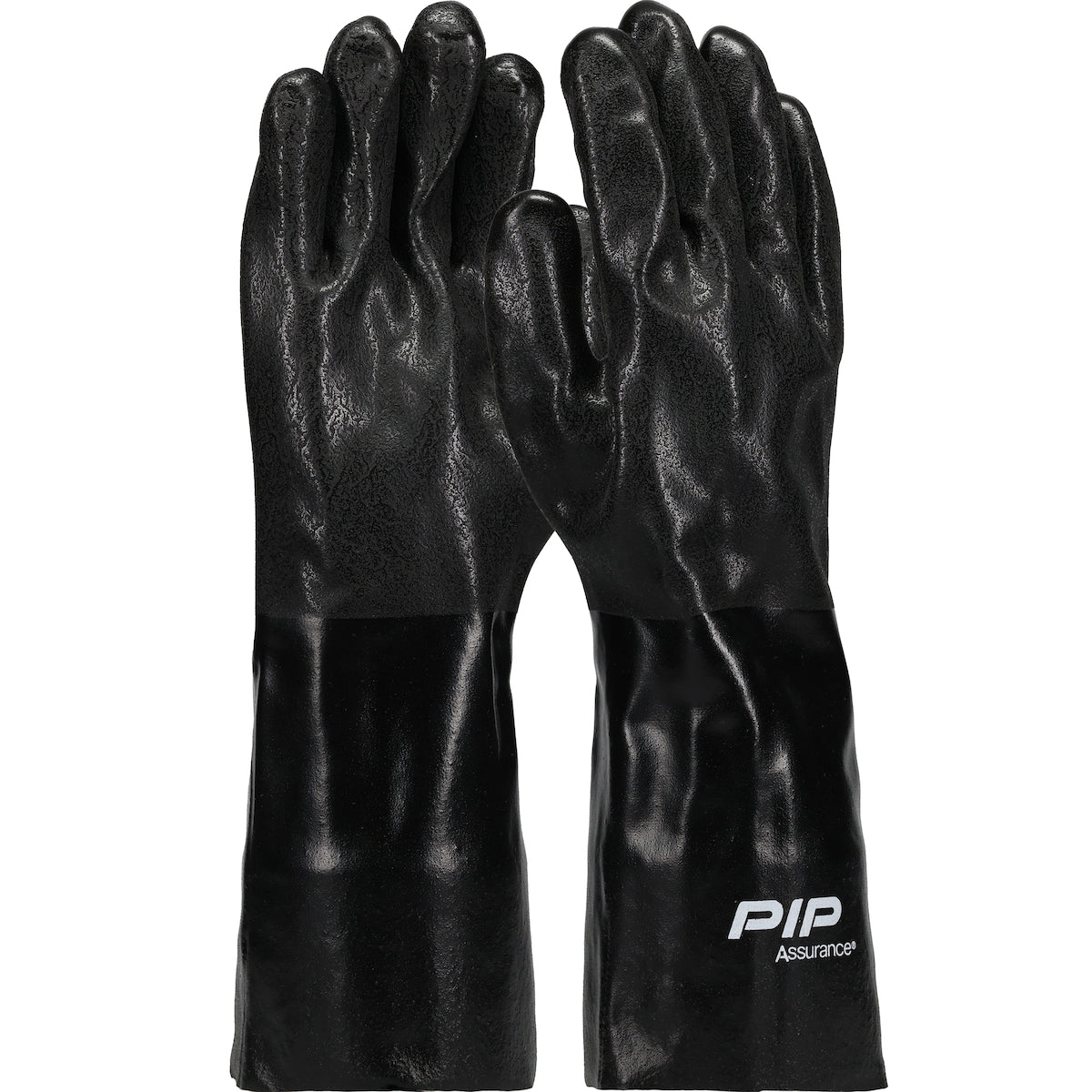 Assurance 58-8240DD Chemical Resistant Gloves PVC Sandy Finish Black