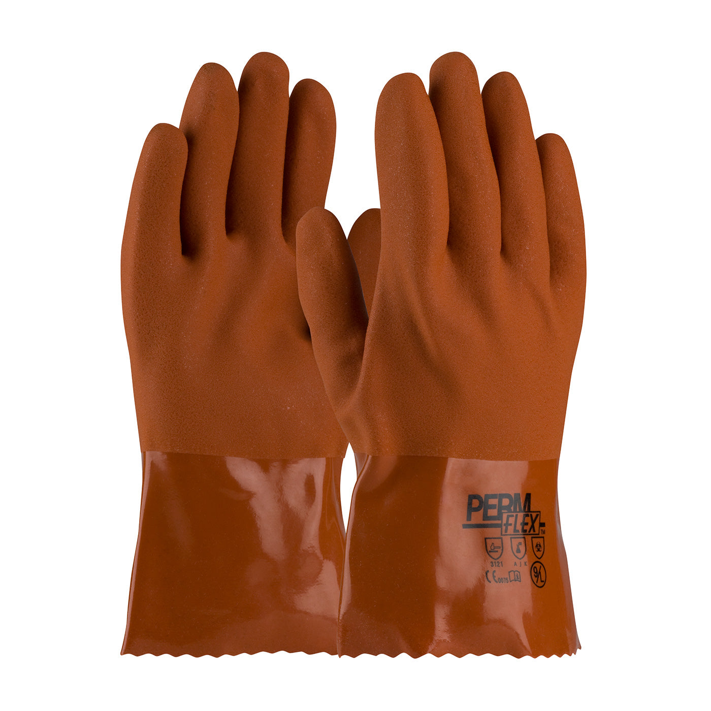 PIP 58-8650 Cold Resistant PVC Gloves Rough Coating Brown