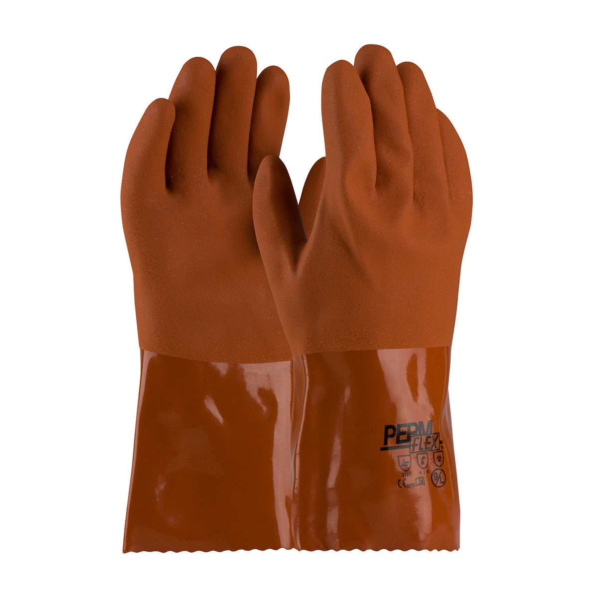 PIP 58-8651 Cold Resistant PVC Gloves Rough Coating Brown