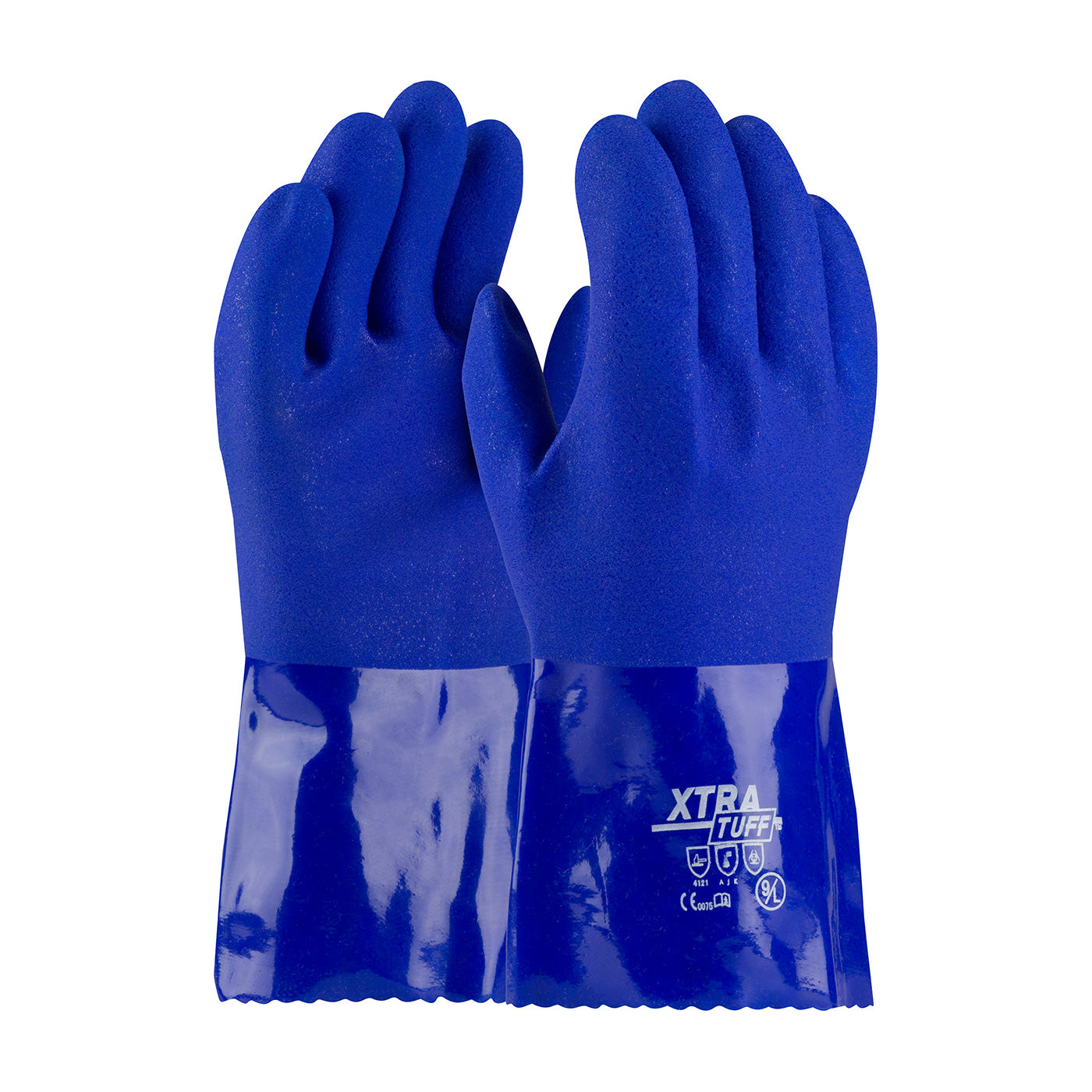 PIP 58-8656 Chemical Resistant Gloves PVC Oil Resistant Blue