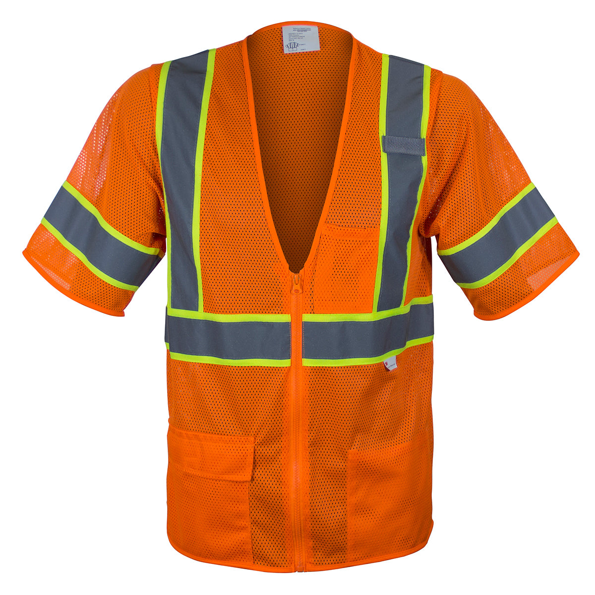 Reflective Apparel 588ET Hi-Vis Safety Vest Polyester Mesh Two-Tone Hi-Vis Orange