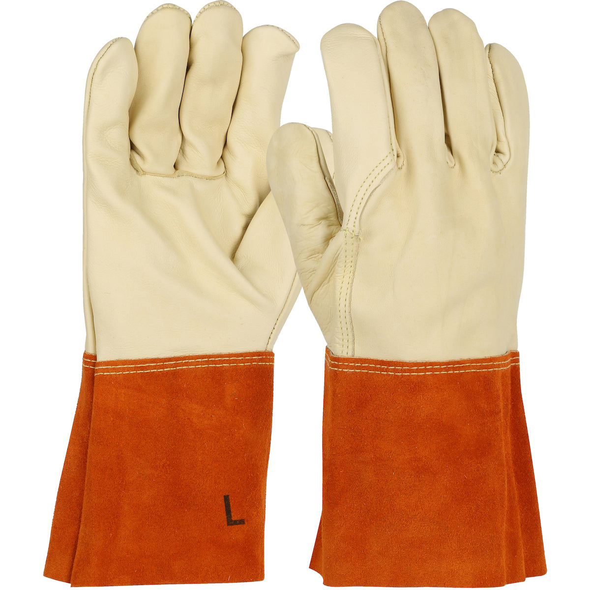 Ironcat 6000 Welding Gloves Top Grain Cowhide Kevlar Stitching Red