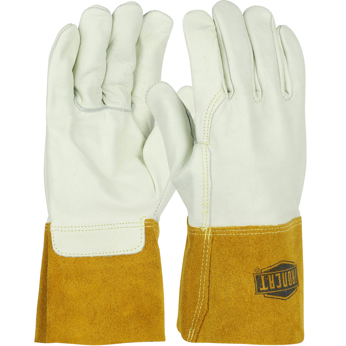 Ironcat 6010 Welding Gloves Top Grain Cowhide Kevlar Stitching Natural
