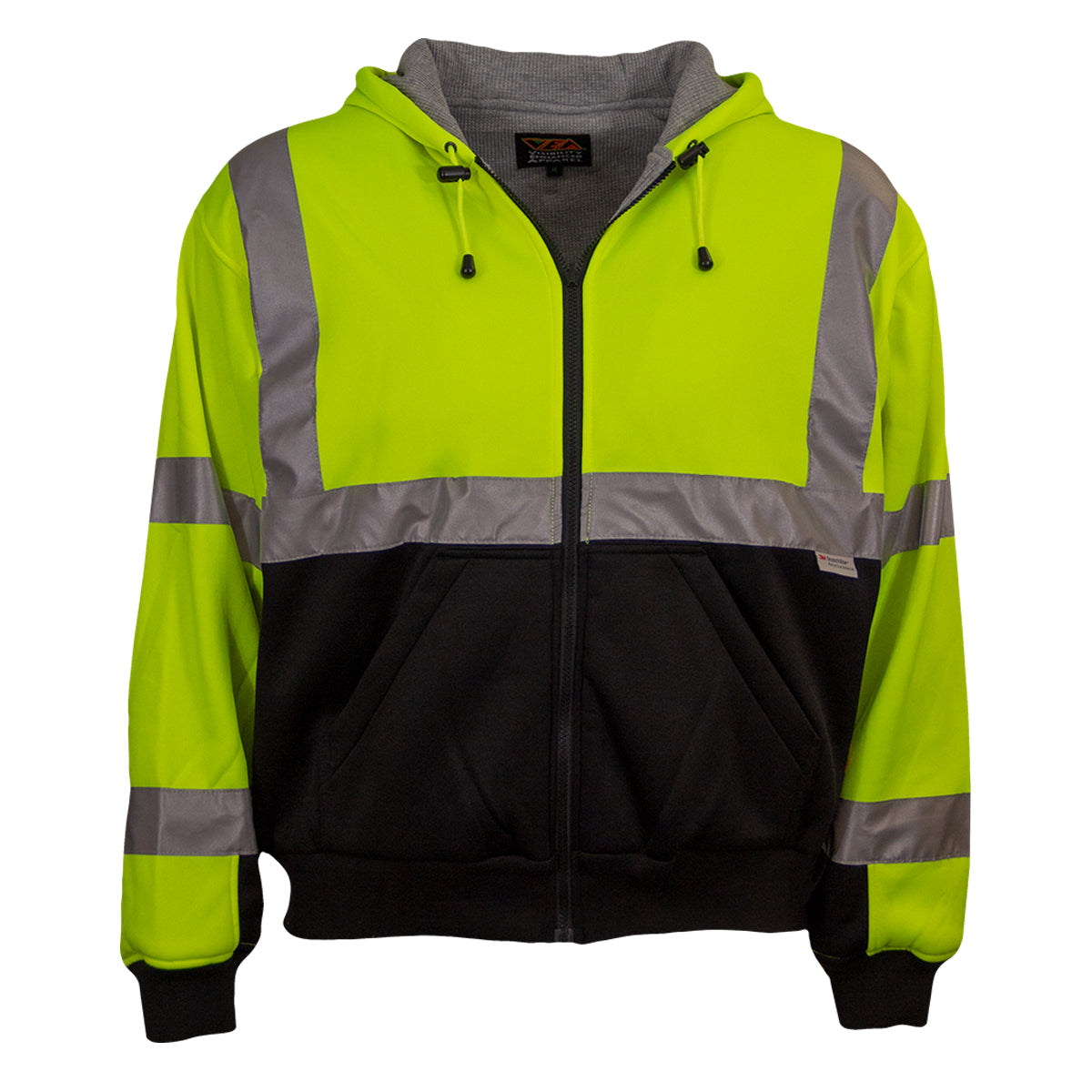 Reflective Apparel 603ST Hi-Vis Cold Gear Hooded Sweatshirt Polyester Fleece Hi-Vis Yellow/Black