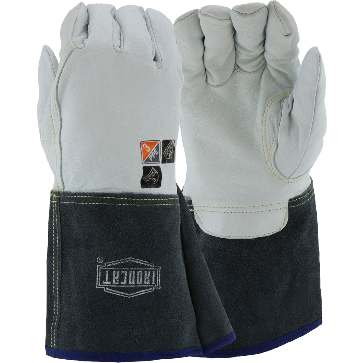 Ironcat 6144 TIG Welding Gloves Kidskin Leather Arc Rated Natural