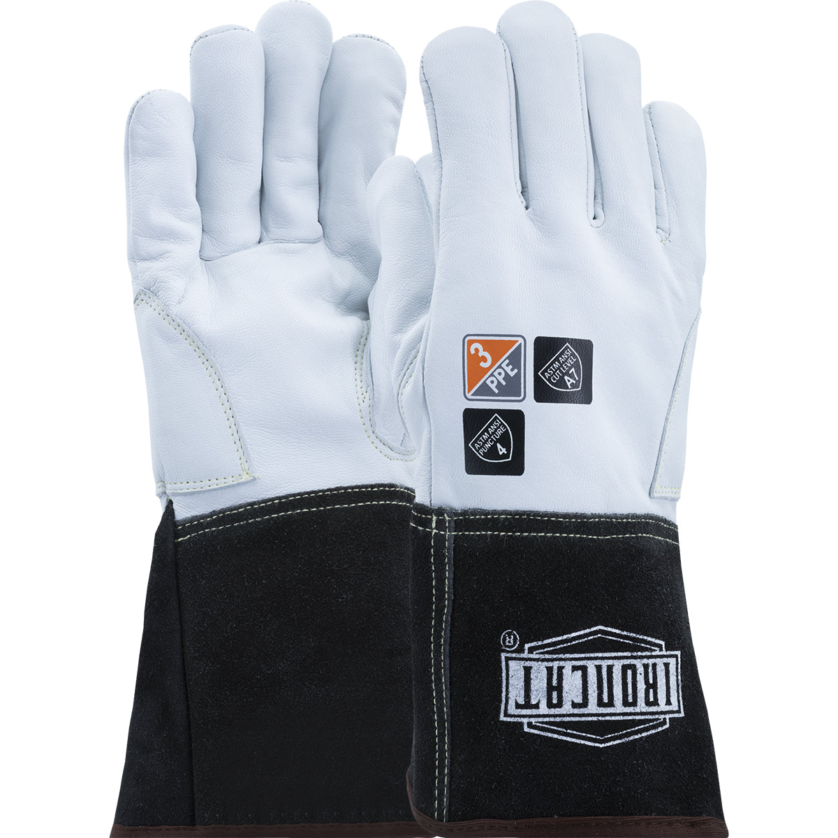 Ironcat 6147 TIG Welding Gloves Kidskin Leather Arc Rated Natural