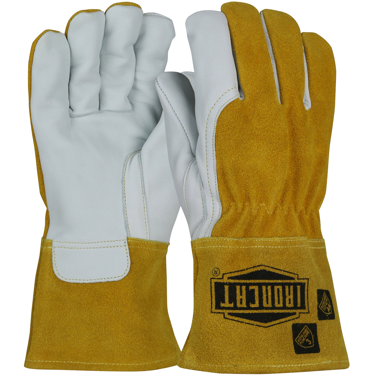 Ironcat 6243 MIG Welder's Gloves Goatskin Leather Brown