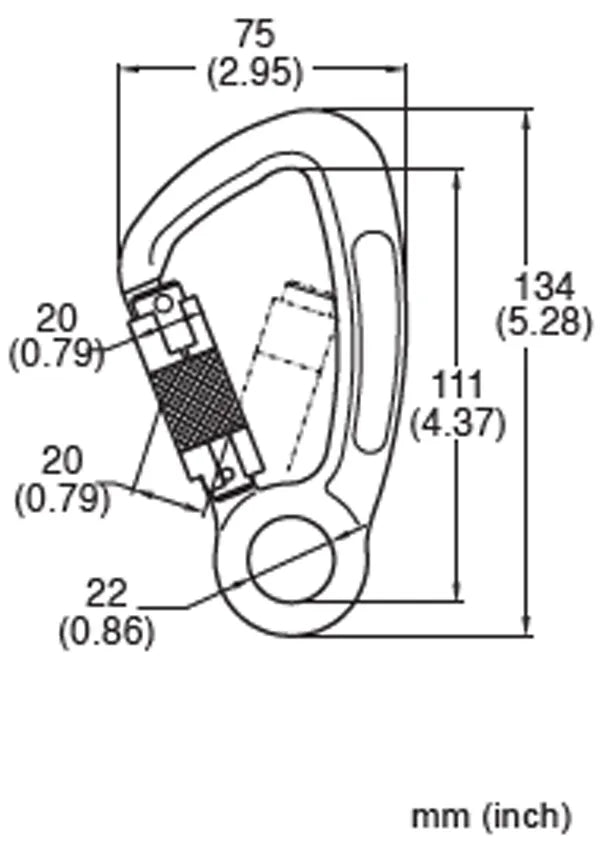 French Creek Captive-Eye Locking Snaphook Steel 3/4" Gate 63