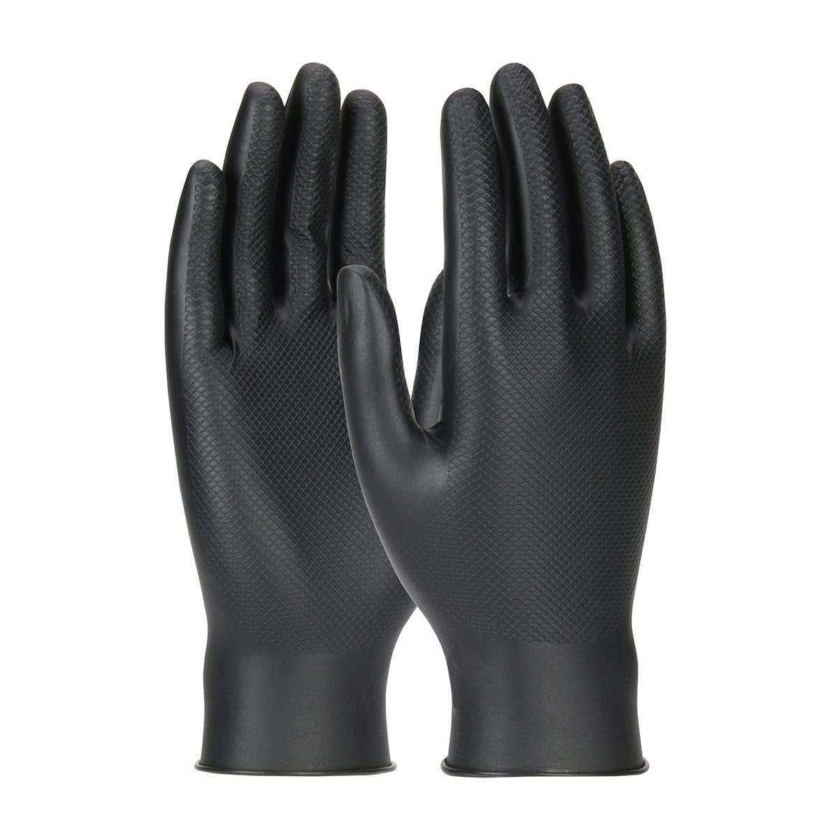 Grippaz 67-246 Extended Use Gloves Nitrile Fish Scale Grip Black