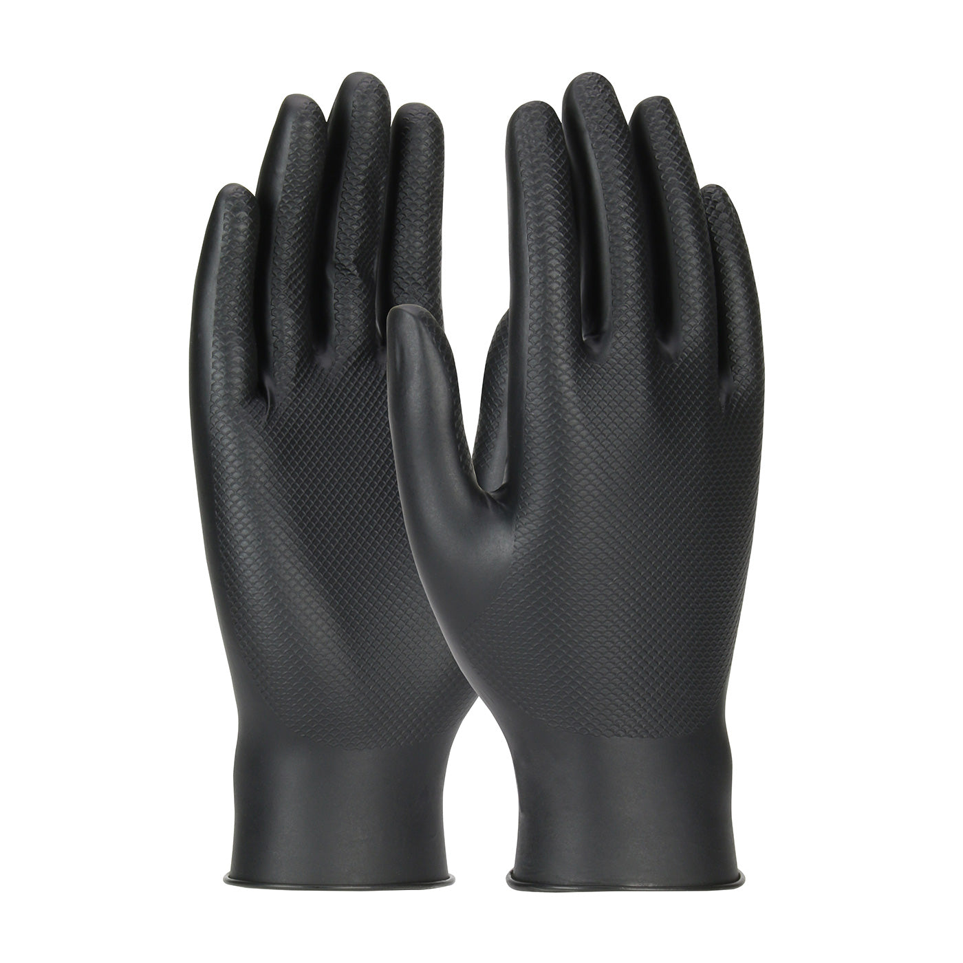 Grippaz 67-246 Extended Use Gloves Nitrile Fish Scale Grip Black