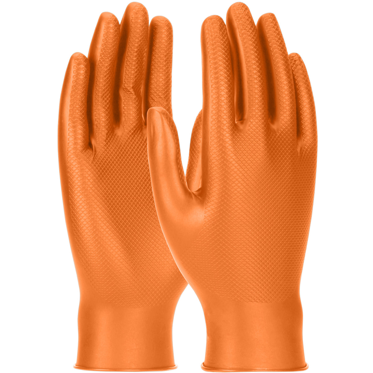 Grippaz 67-256 Extended Use Gloves Nitrile Fish Scale Grip Orange