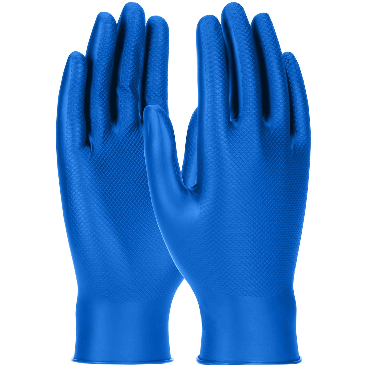 Grippaz 67-305 Extended Use Nitrile Gloves Fish Scale Grip Blue
