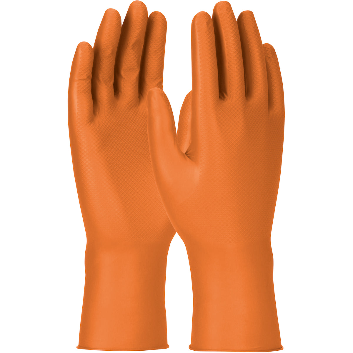 Grippaz 67-307 Extended Use Nitrile Gloves Fish Scale Grip Orange