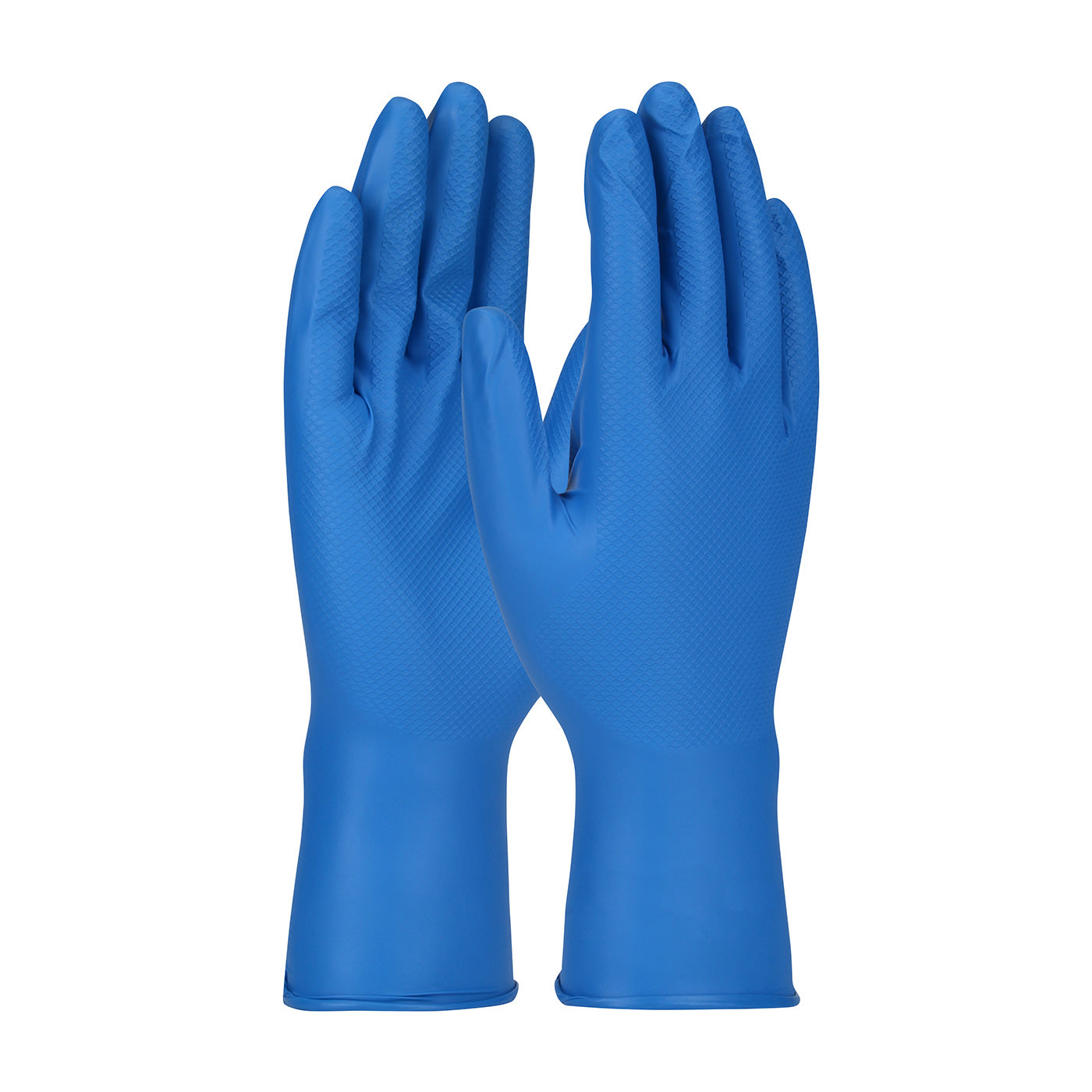 Grippaz 67-308 Extended Use Nitrile Gloves Fish Scale Grip Blue