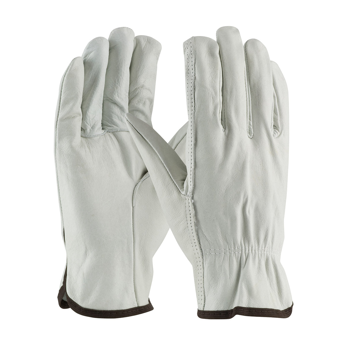 PIP 68-103 Leather Driver Gloves Top Grain Cowhide Straight Thumb Natural