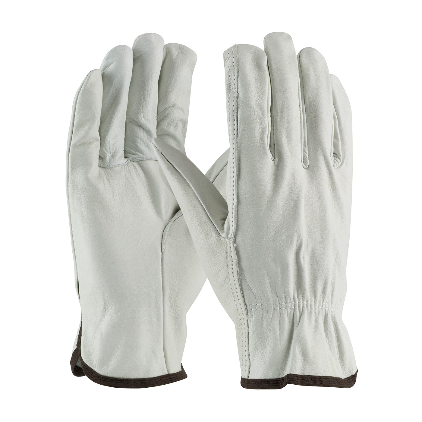 PIP 68-103 Leather Driver Gloves Top Grain Cowhide Straight Thumb Natural