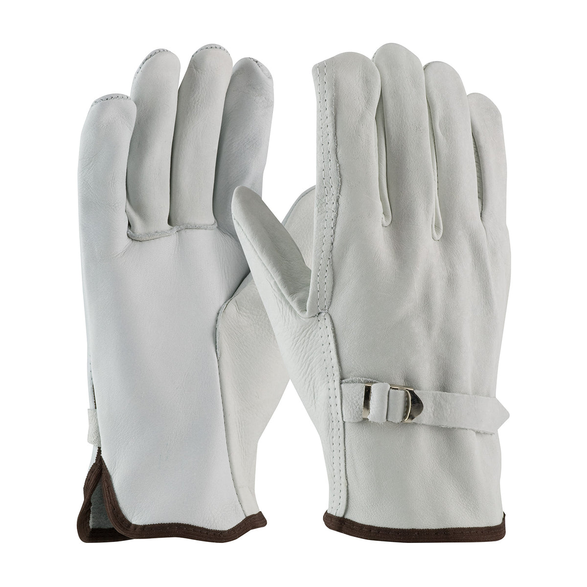 PIP 68-158 Leather Driver Gloves Cowhide Pull Strap Natural