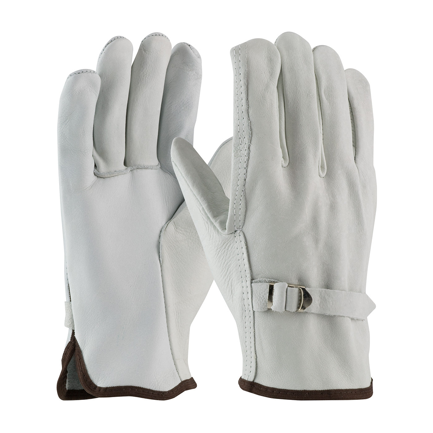 PIP 68-158 Leather Driver Gloves Cowhide Pull Strap Natural