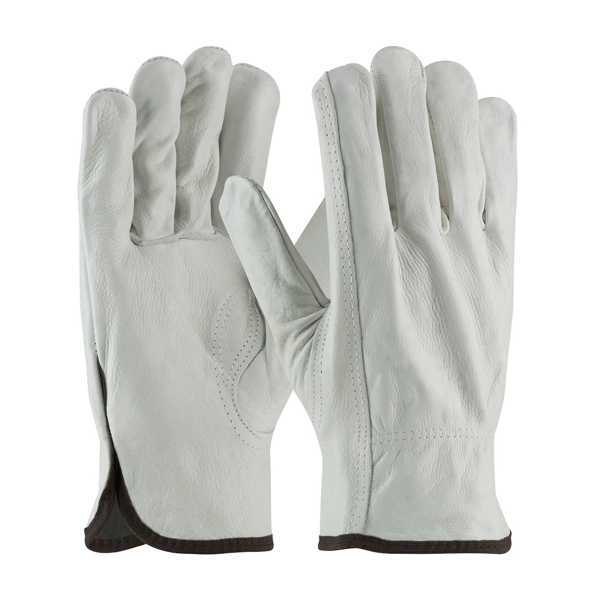PIP 68-160 Leather Driver Gloves Cowhide Keystone Thumb Natural