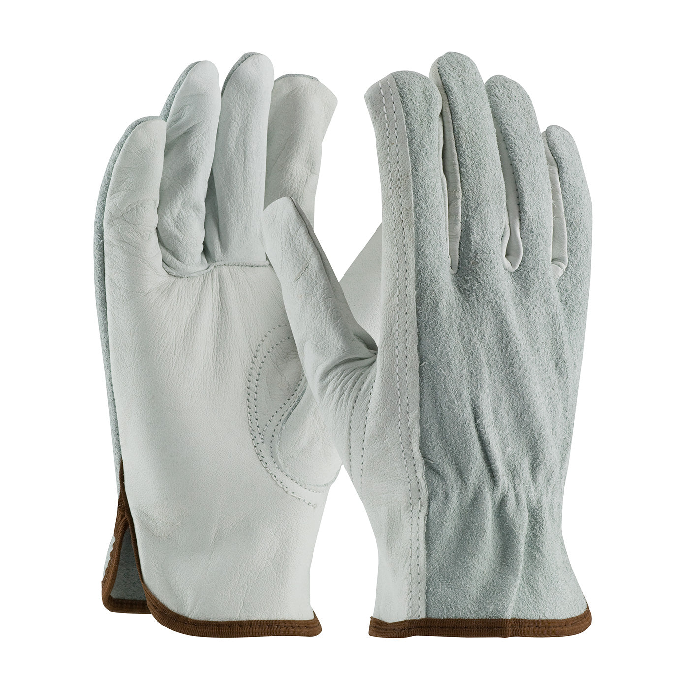 PIP 68-161SB Leather Driver Gloves Split Cowhide Keystone Natural