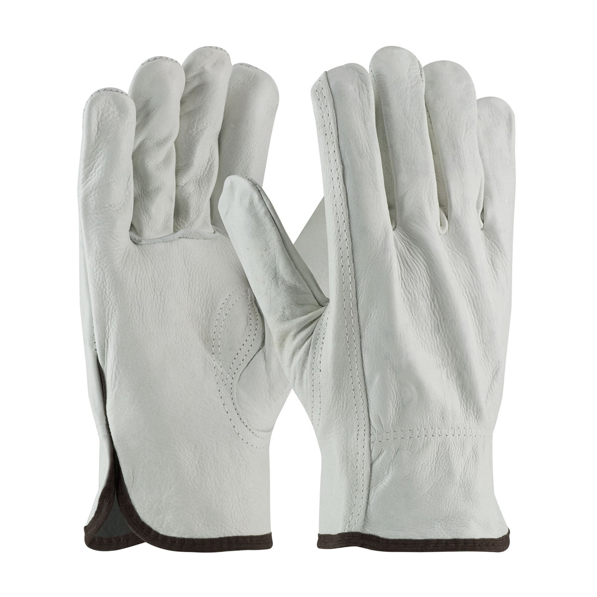 PIP 68-163 Leather Driver Gloves Top Grain Cowhide Natural