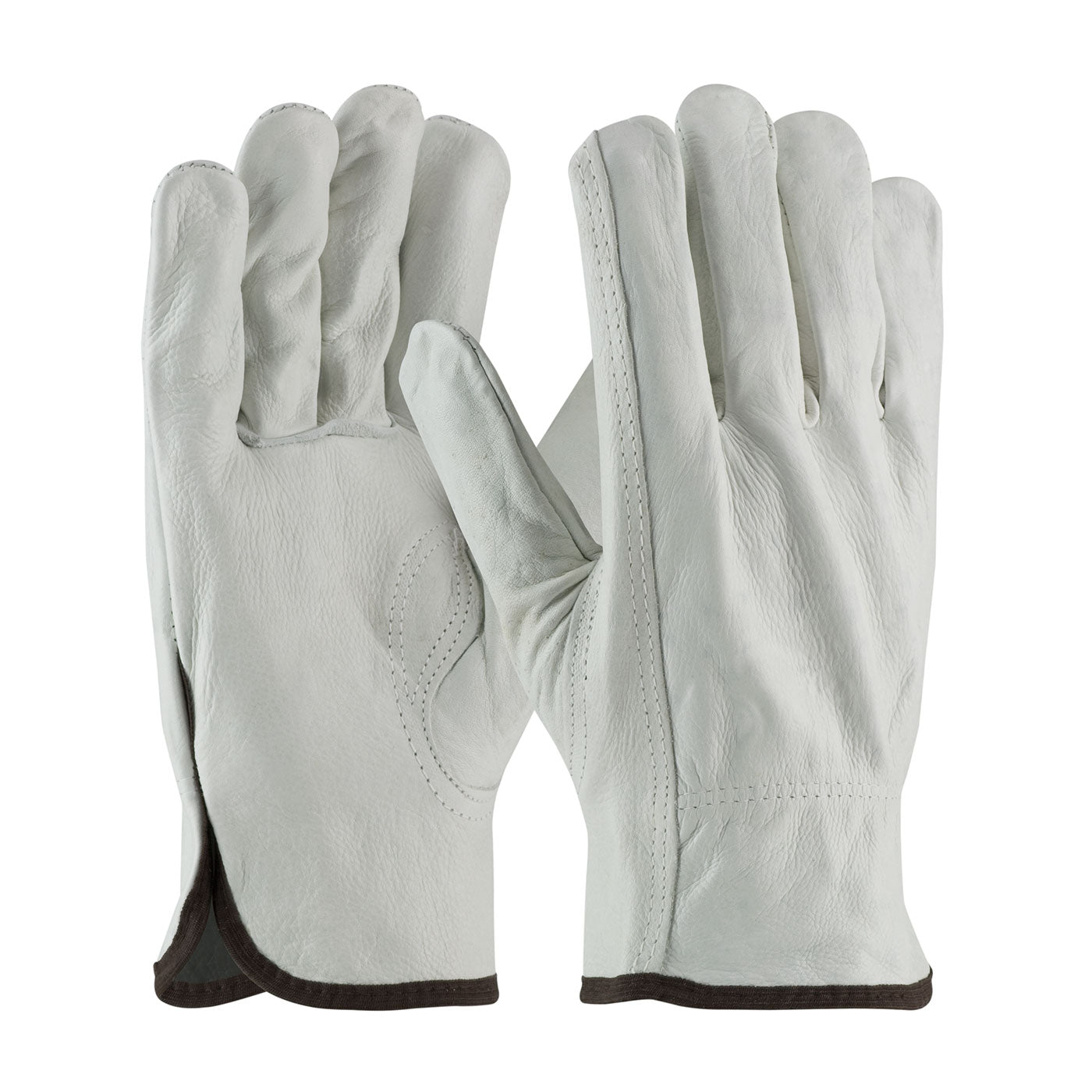 PIP 68-163 Leather Driver Gloves Top Grain Cowhide Natural