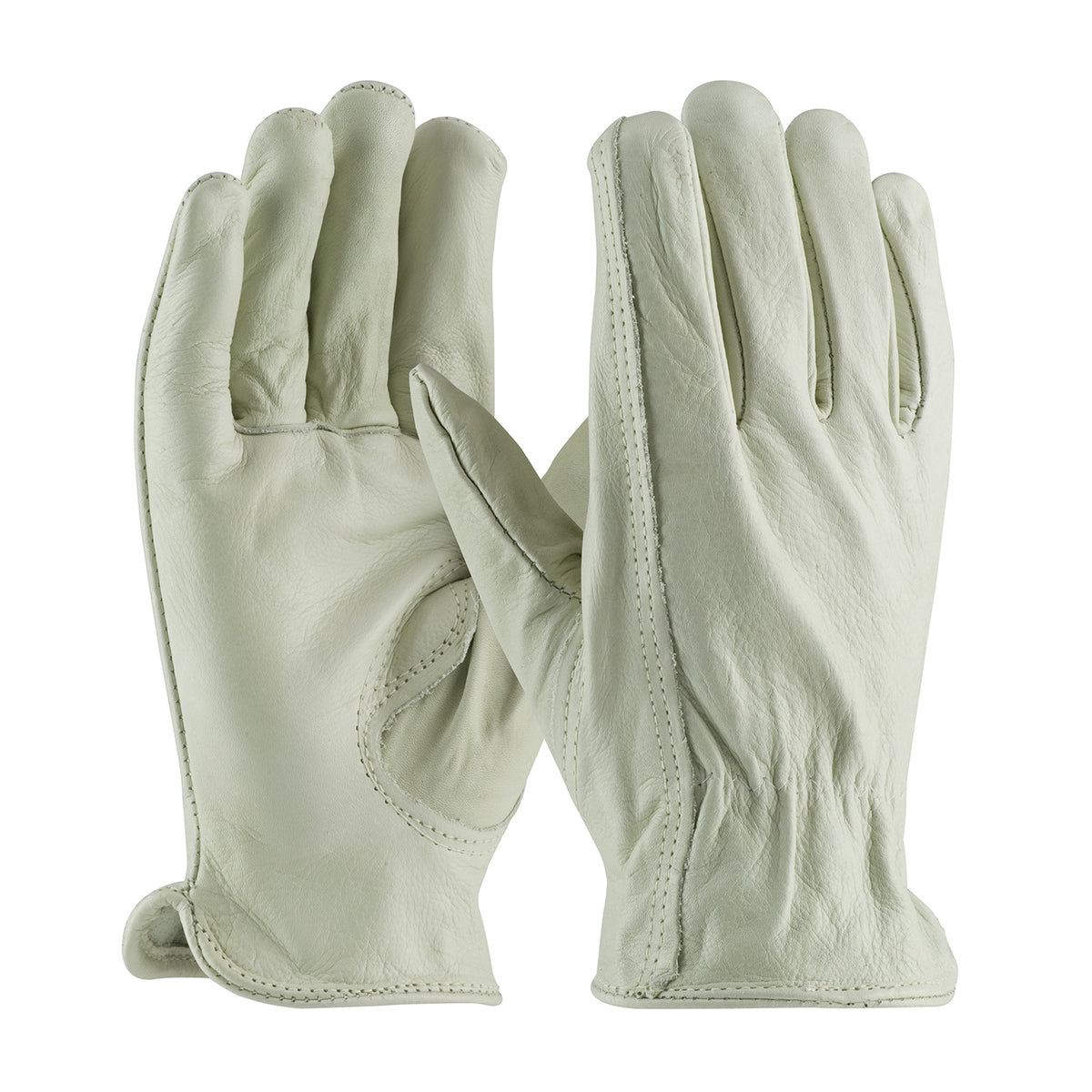 PIP 68-168 Premium Leather Driver Gloves Cowhide Keystone Thumb Natural