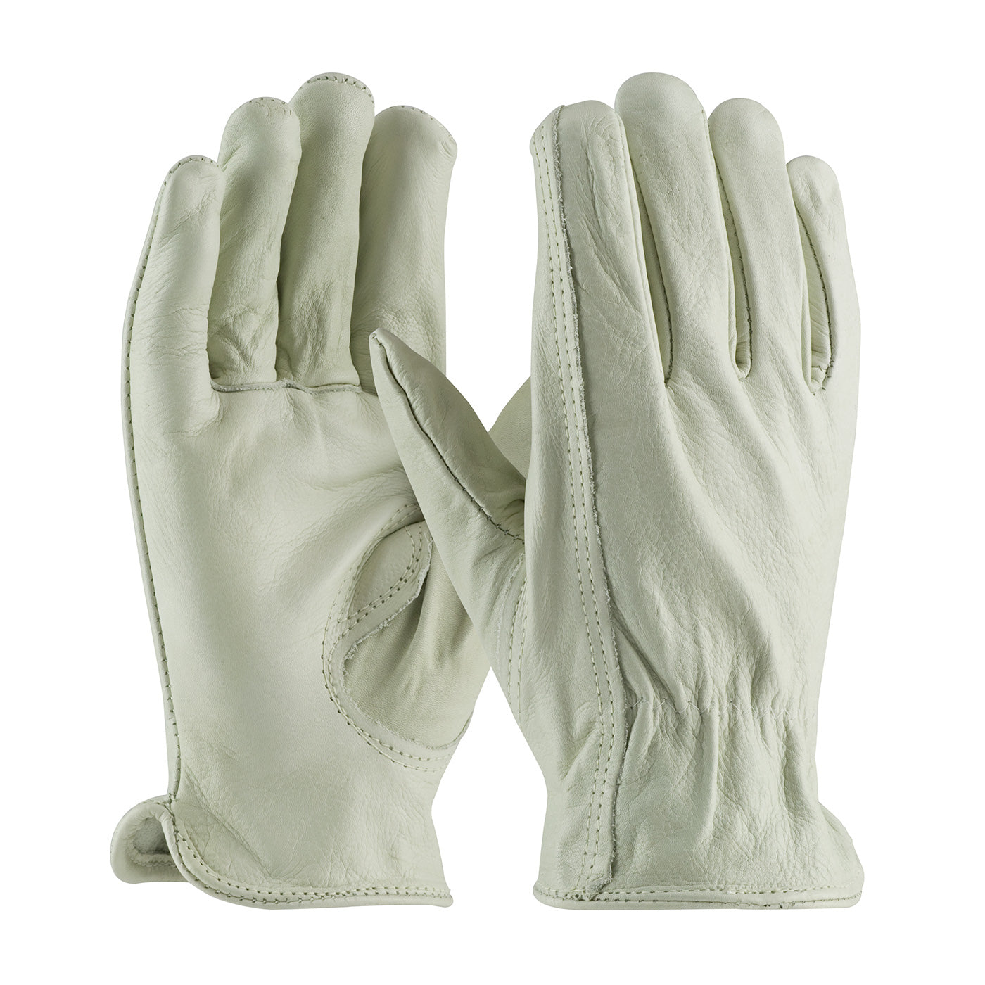 PIP 68-168 Premium Leather Driver Gloves Cowhide Keystone Thumb Natural