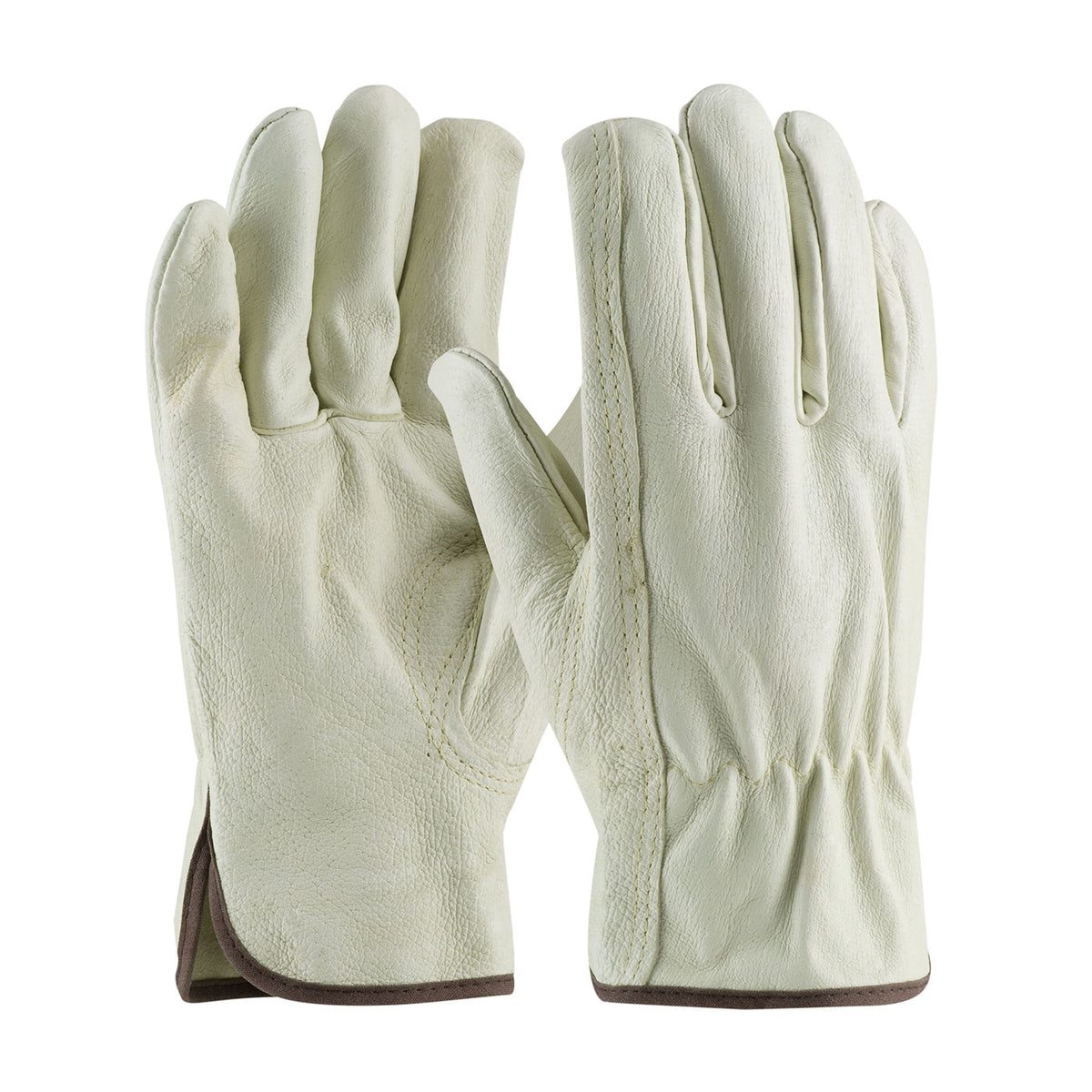 PIP 70-368 Superior Leather Driver Gloves Pigskin Keystone Thumb Natural