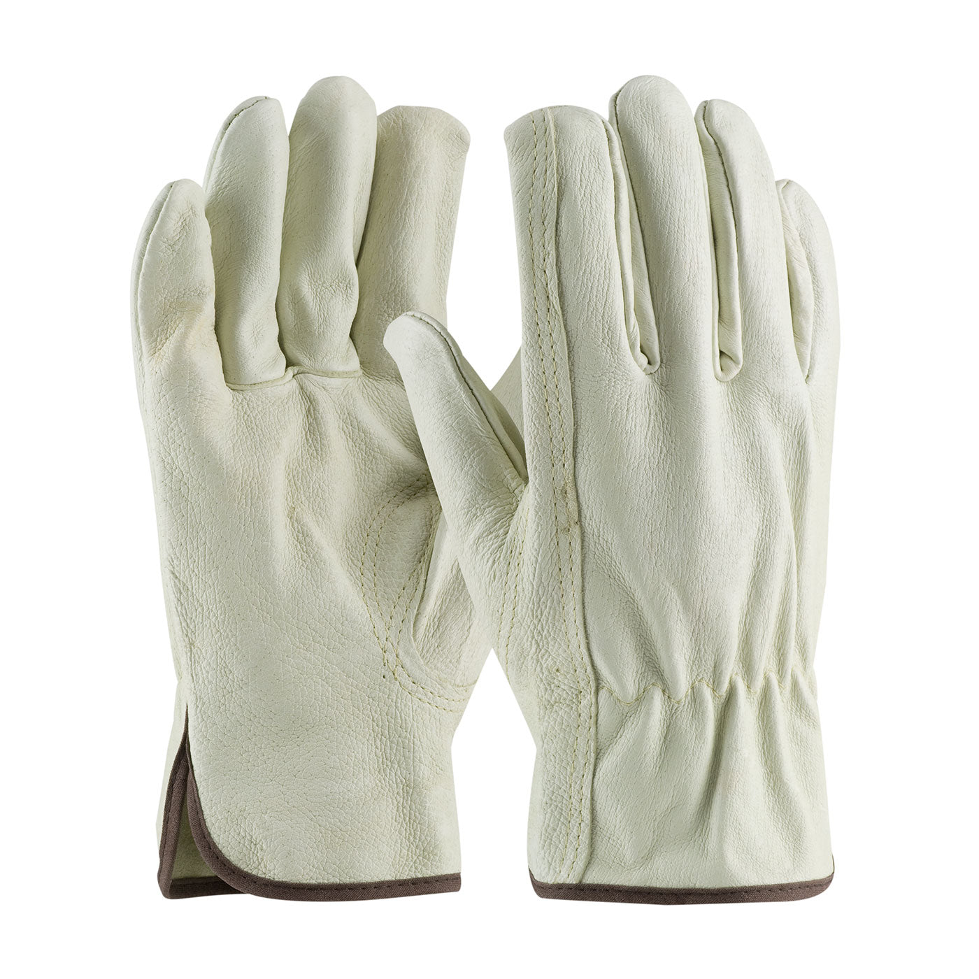 PIP 70-368 Superior Leather Driver Gloves Pigskin Keystone Thumb Natural