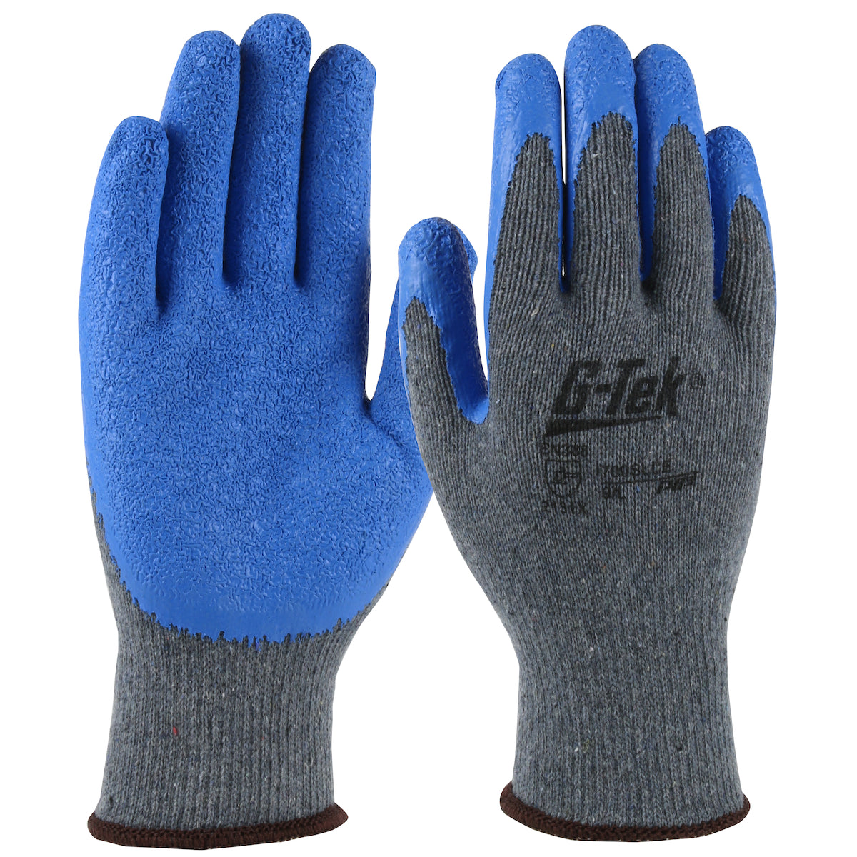 G-Tek 700SLCE Coated Knit Gloves Latex Crinkle Grip Dark Gray