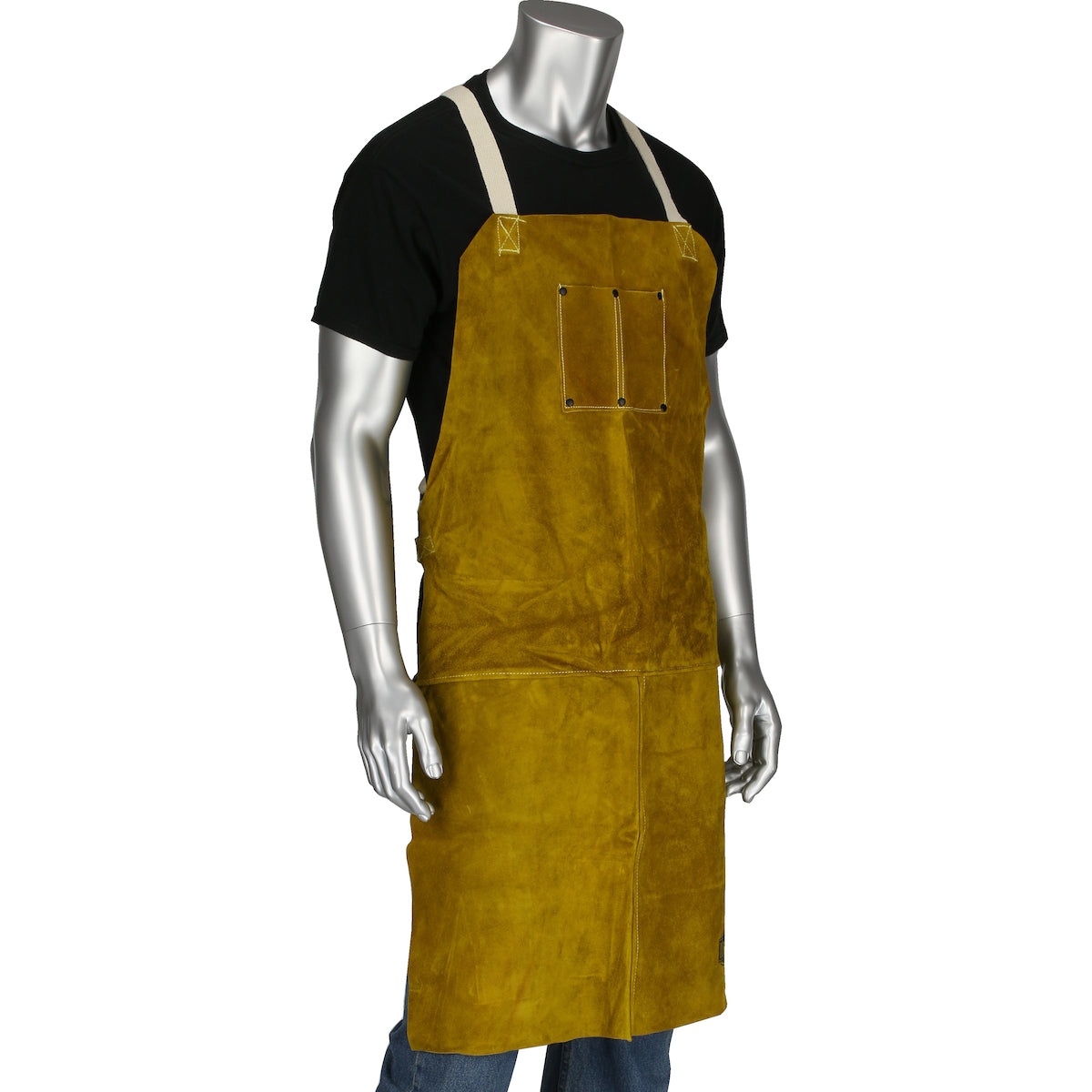 Ironcat 7010 Leather Welding Apron Heat Resistant Gold