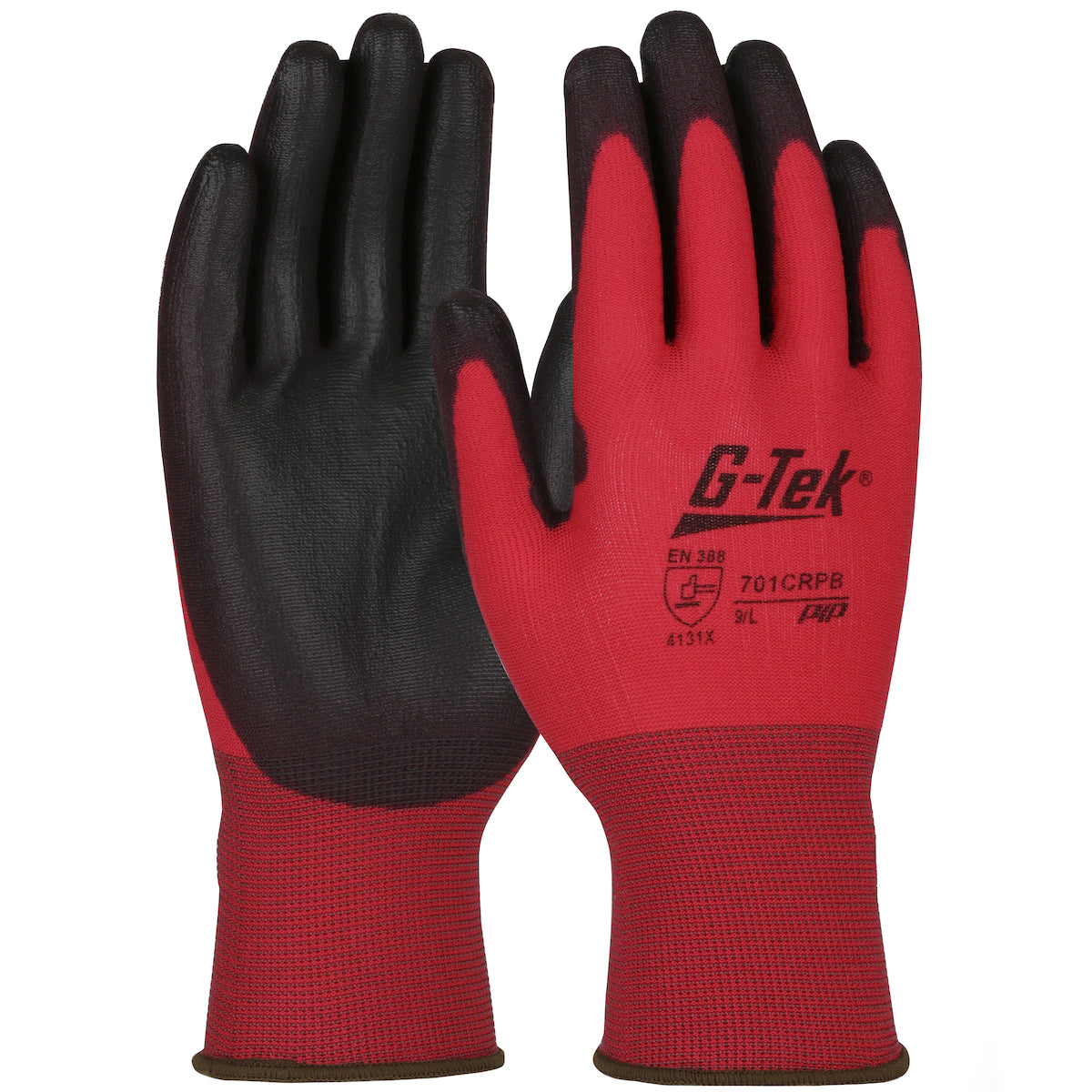 G-Tek 701CRPB Coated Work Gloves Nylon Polyurethane Red