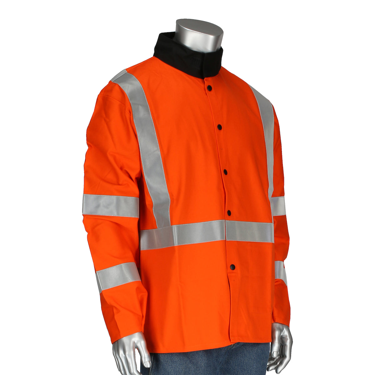 Ironcat 7060 Welding Jacket FR Cotton Sateen Bright Orange