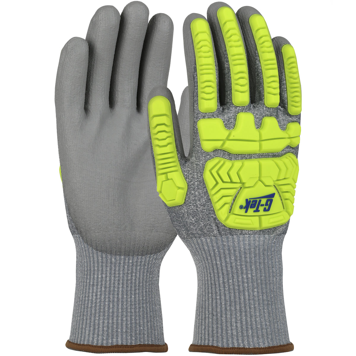 G-Tek 710HGUBHVG High Performance Hi-Vis Gloves HPPE Impact Gray