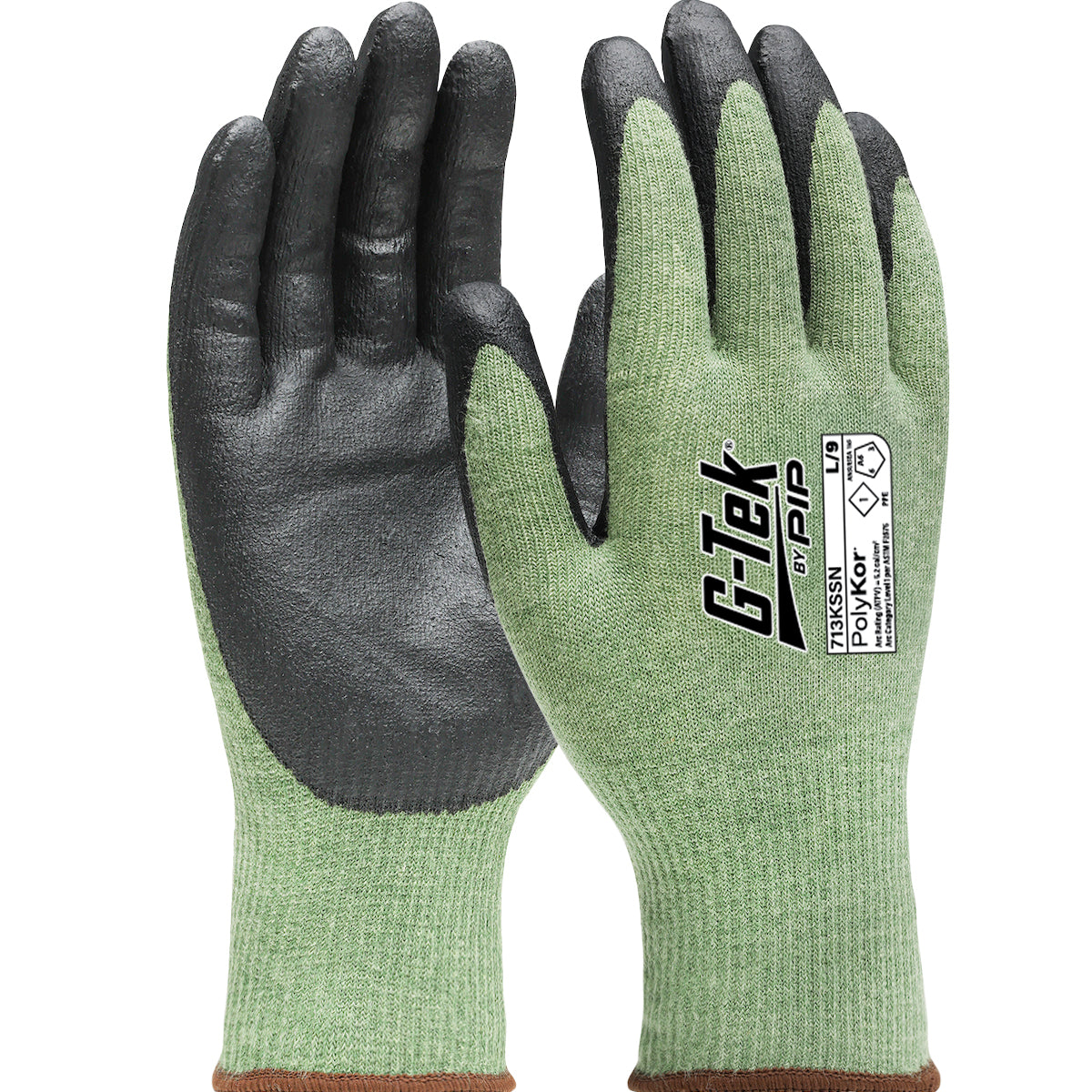 G-Tek 713KSSN High Performance Gloves PolyKor/Aramid Nitrile Foam Green