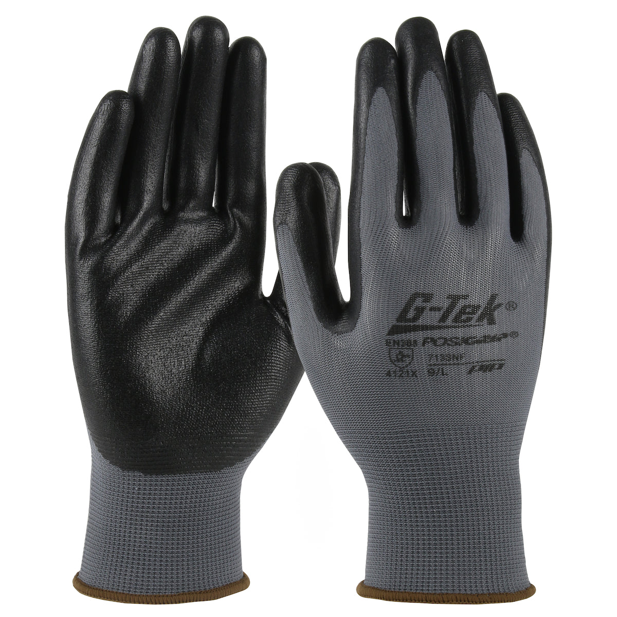G-Tek 713SNF Coated Work Gloves Polyester Foam Grip Gray