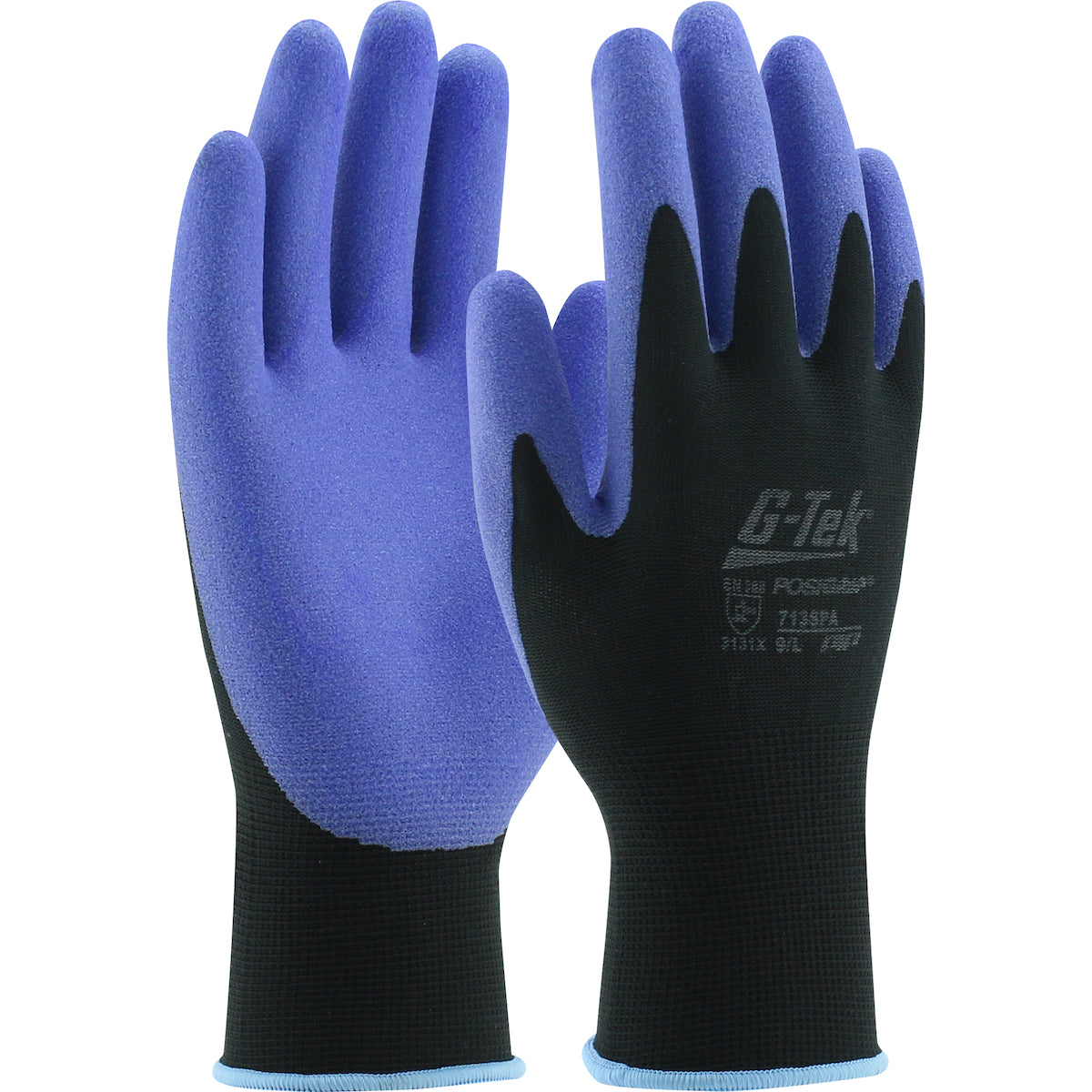 G-Tek 713SPA Coated Work Gloves Nylon PVC Grip Black