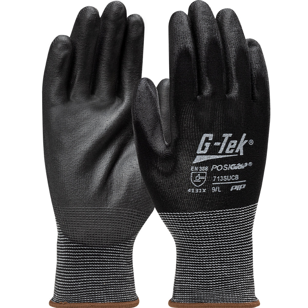 G-Tek 713SUCB Coated Work Gloves Nylon PU Grip Black