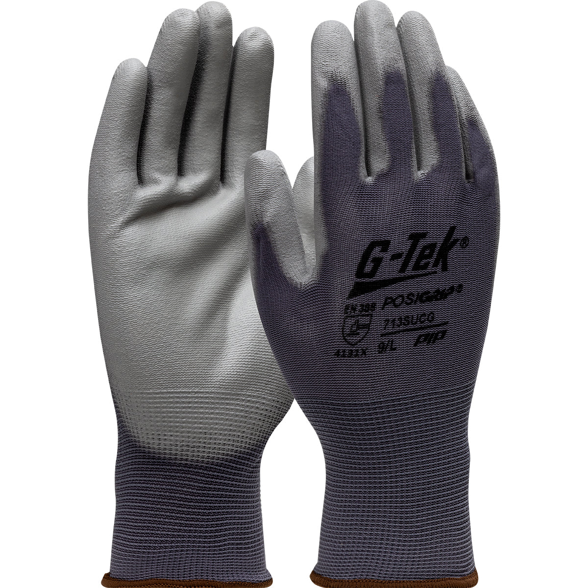 G-Tek 713SUCG Coated Work Gloves Nylon PU Grip Gray