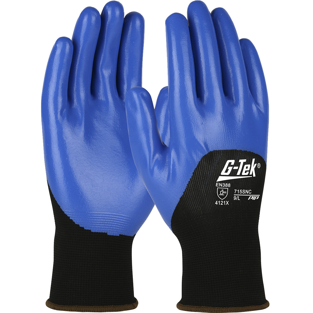 G-Tek 715SNC Coated Work Gloves Nylon Nitrile Black