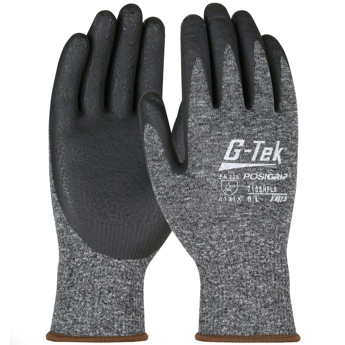 G-Tek 715SNFLB Coated Work Gloves Nylon Foam Nitrile Salt & Pepper