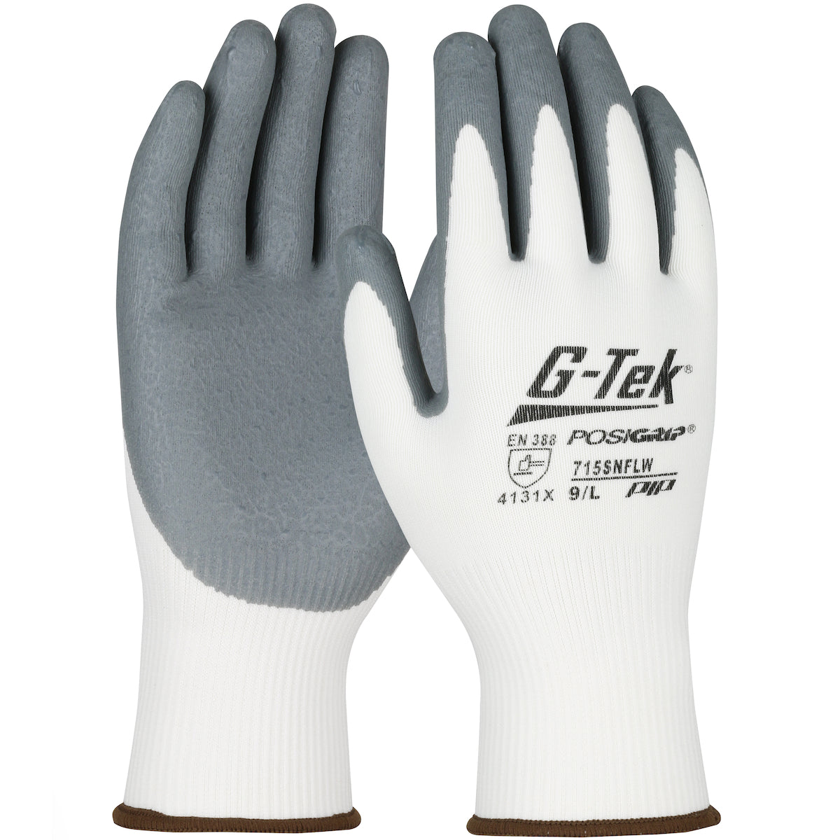 G-Tek 715SNFLW Coated Work Gloves Nylon Foam Nitrile White