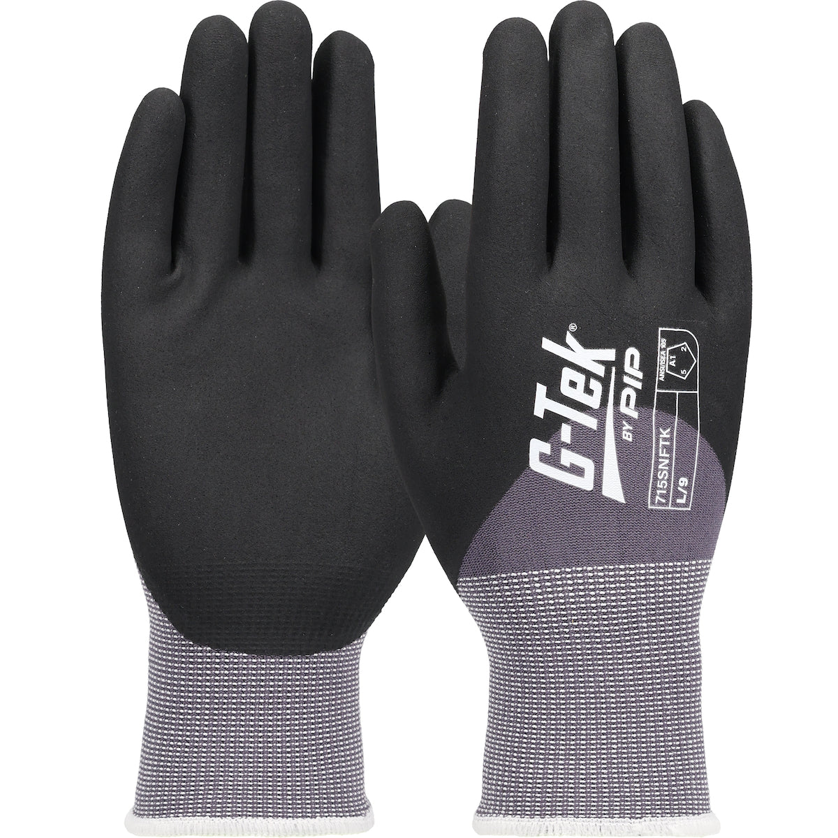 PosiGrip 715SNFTK Coated Work Gloves Nylon/Spandex Foam Nitrile Gray
