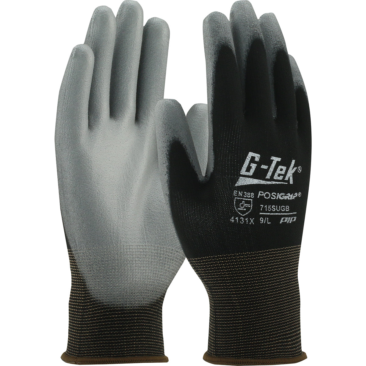 G-Tek 715SUGB Coated Work Gloves Nylon Polyurethane Black