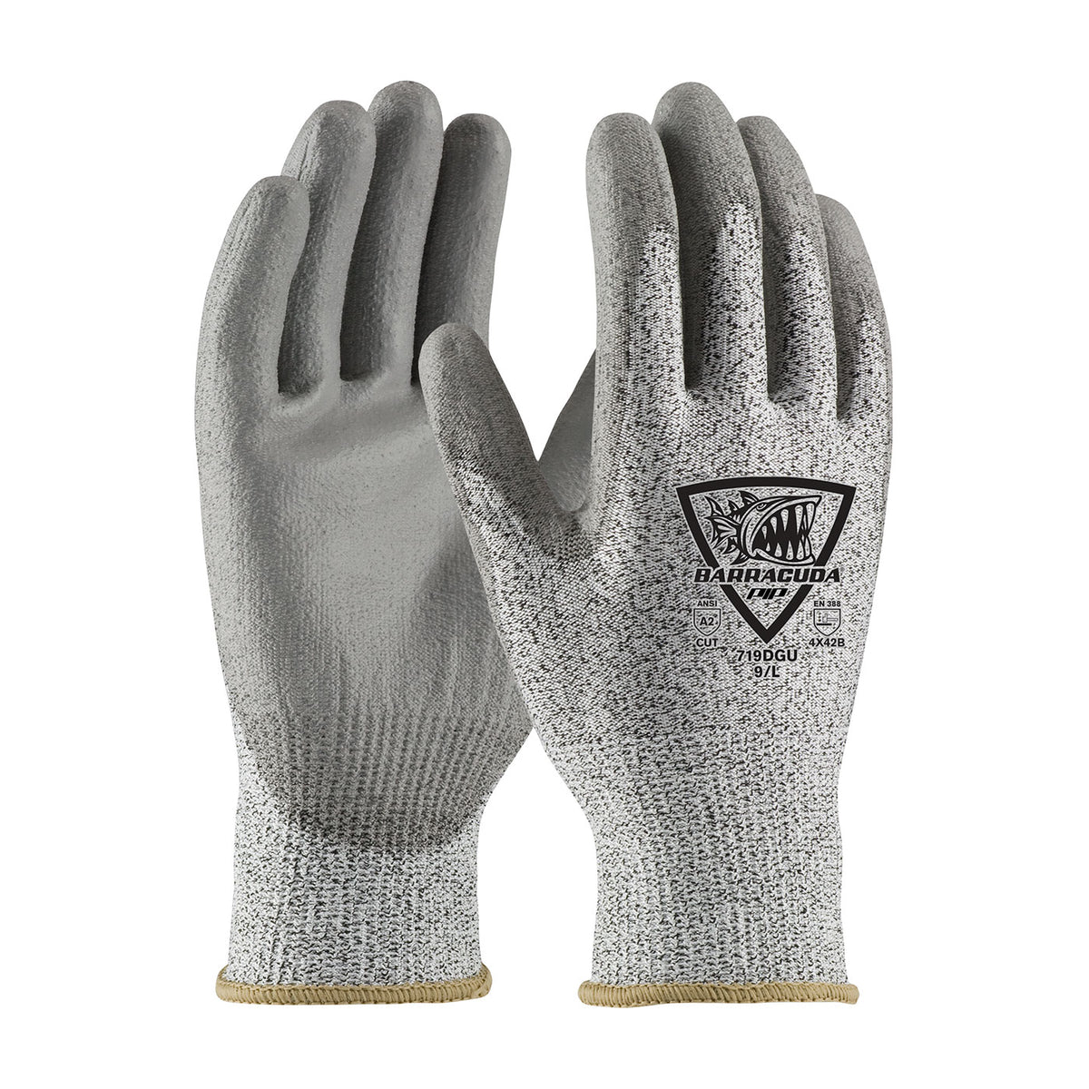 G-Tek 719DGU Cut Resistant Gloves PolyKor Polyurethane Salt & Pepper