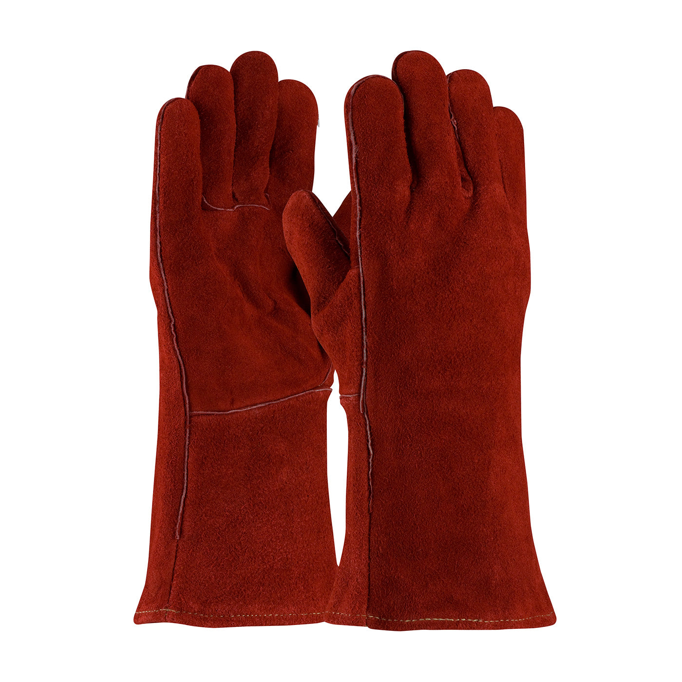 PIP 73-7015A Welding Gloves Split Cowhide Leather Cotton Red