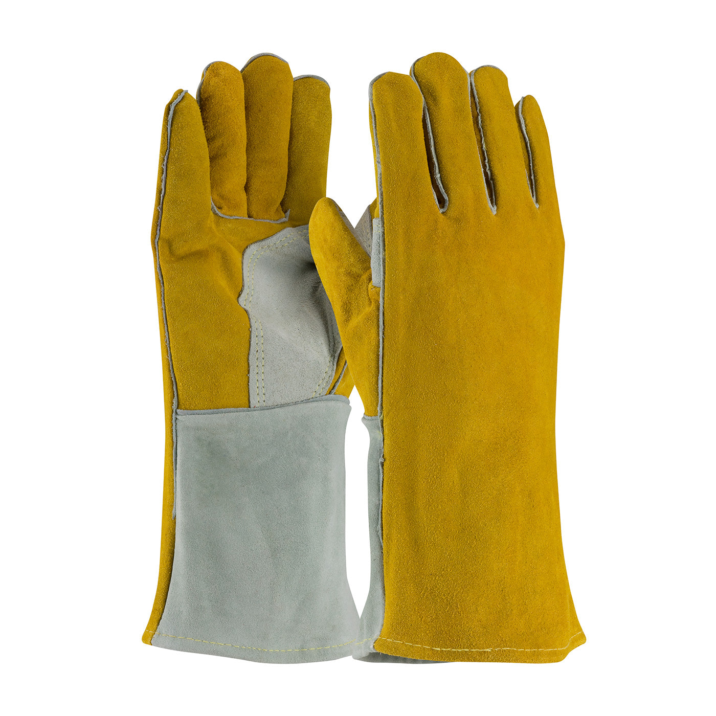 PIP 73-7150 Welding Gloves Superior Split Cowhide Leather Cotton Foam Gold