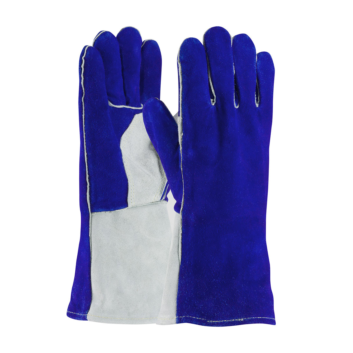 PIP 73-7250 Welding Gloves Superior Split Cowhide Leather Cotton Foam Blue